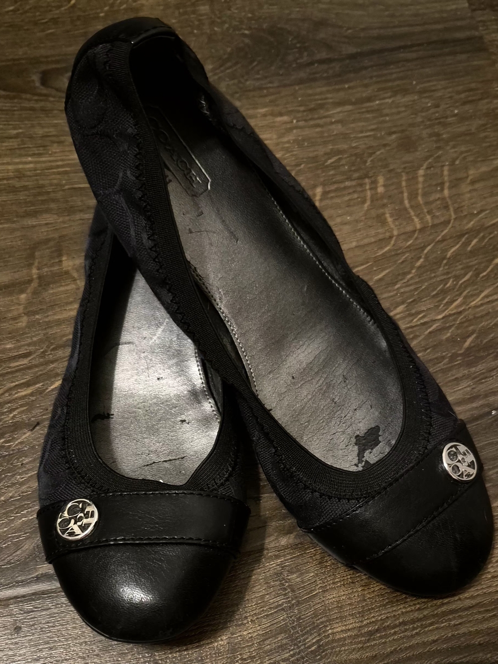 Coach Signature Cap Toe Ballet Flats Black